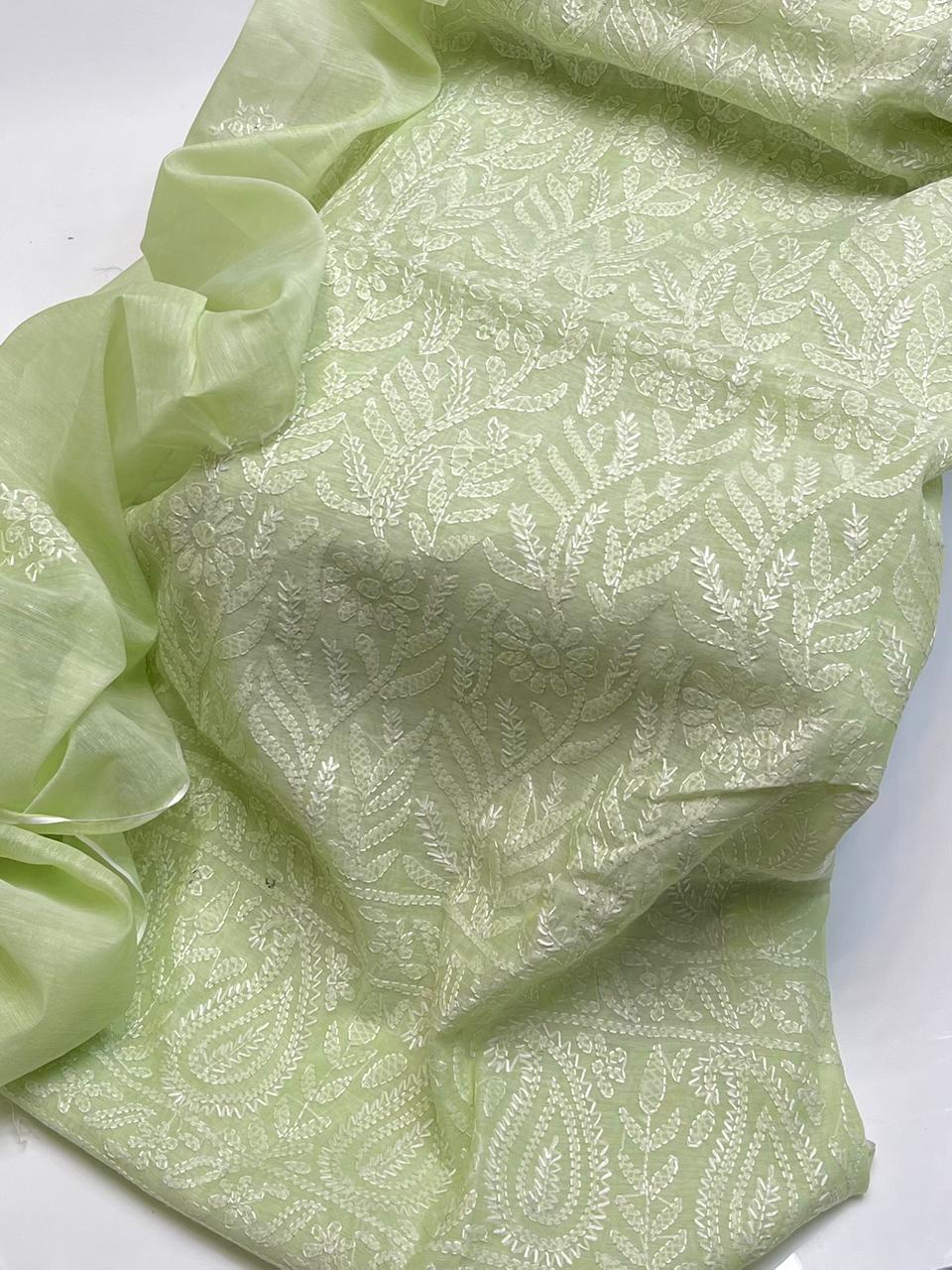 Handmade chekan kare full jall embroidered shirt 2pcs