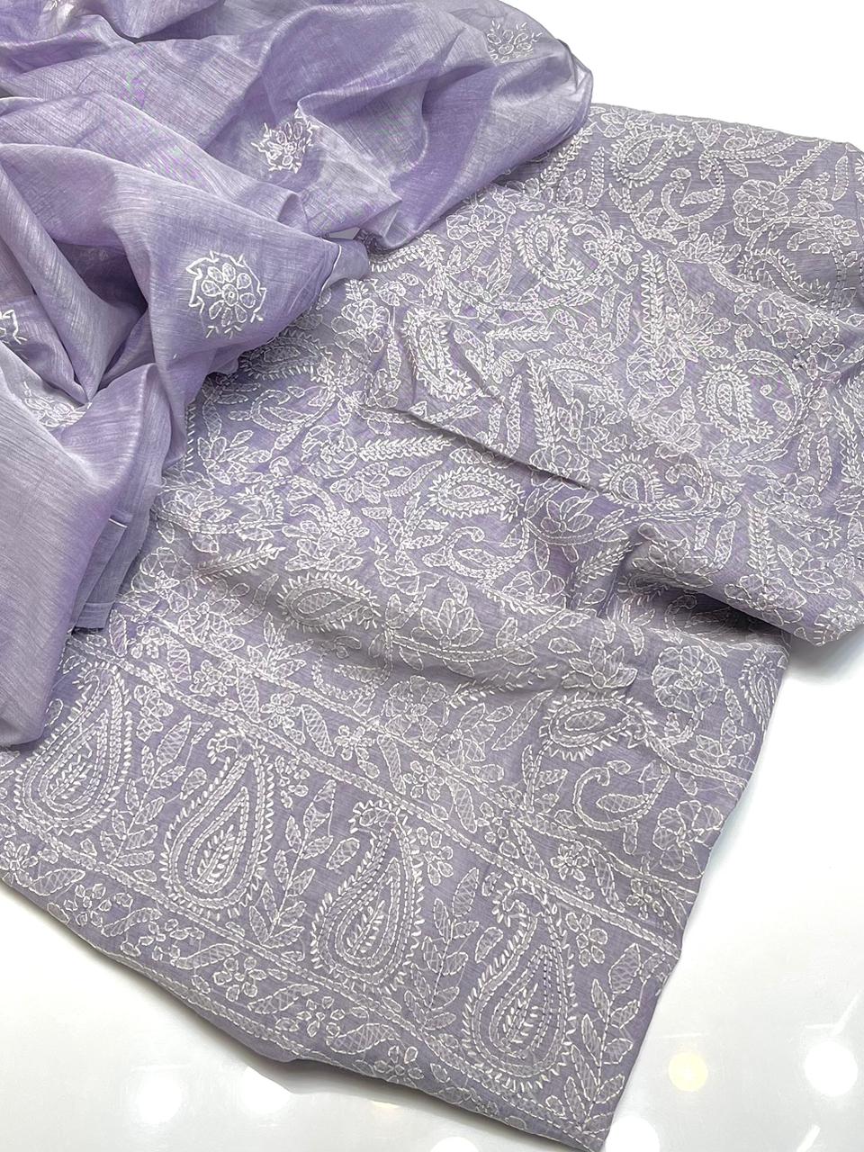 Handmade chekan kare full jall embroidered shirt 2pcs