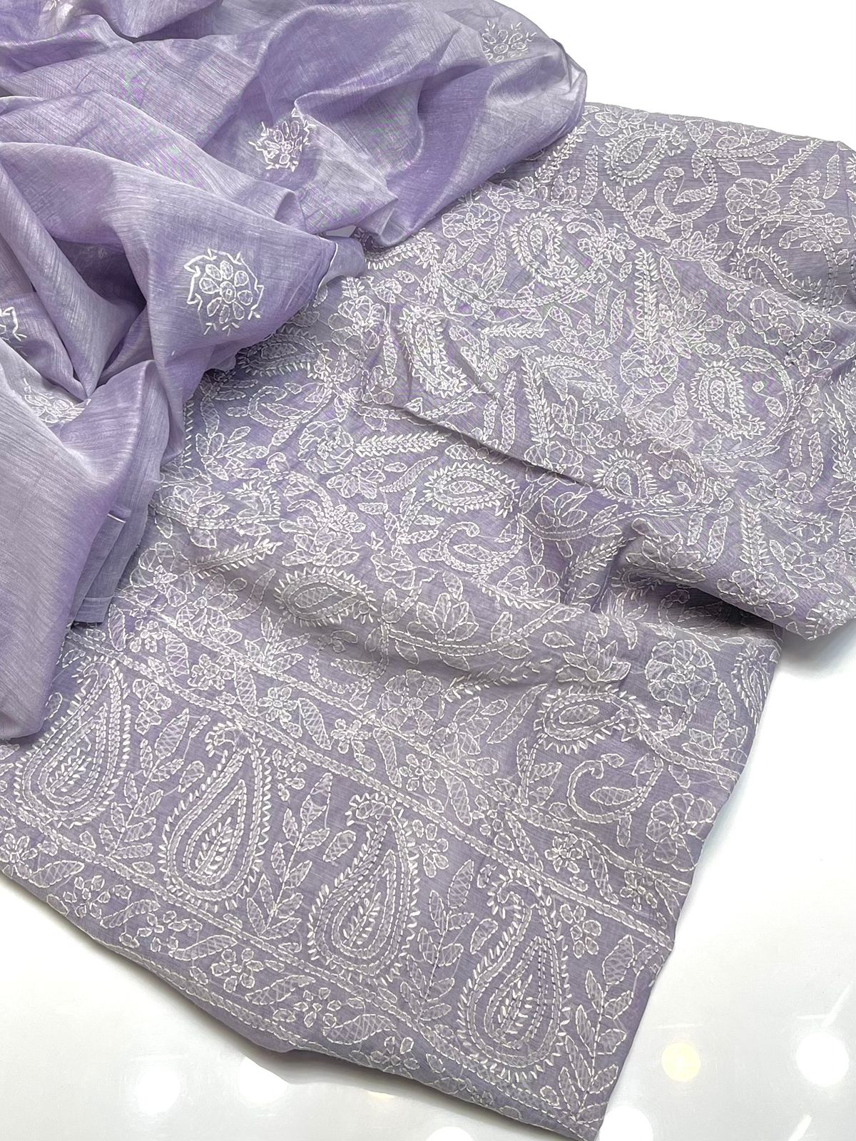 Handmade chekan kare full jall embroidered shirt 2pcs