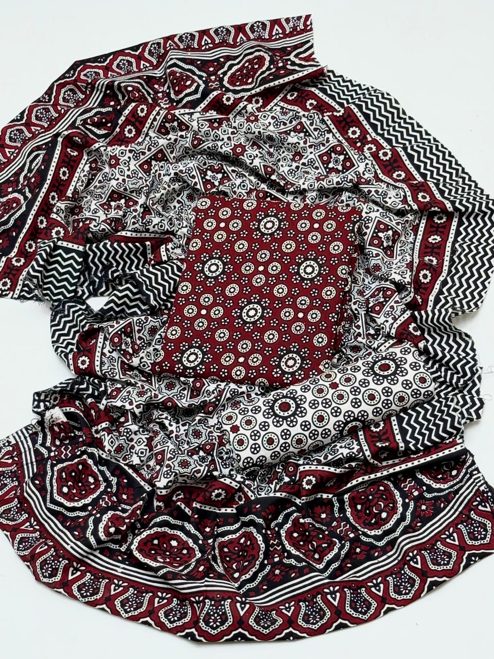 Traditonal Ajrak Cotton Lawn 3 pc Suits