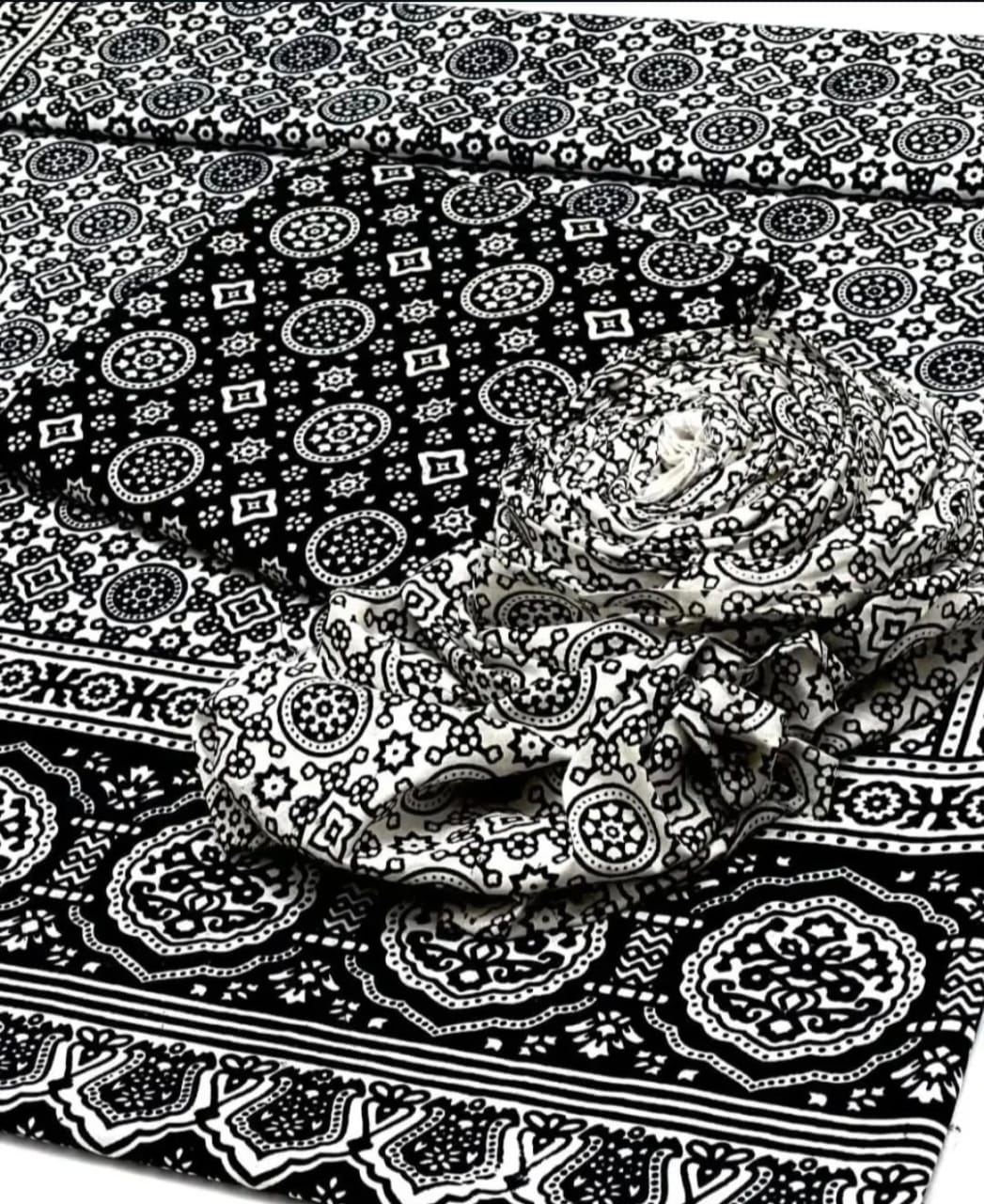 Traditonal Ajrak Cotton Lawn 3 pc Suits